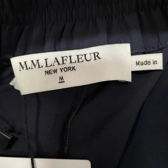 MM.LaFleur - Elena 2.0 Culotte Origami Tech Dark Navy Wide-Leg Trousers - Picture 2 of 7